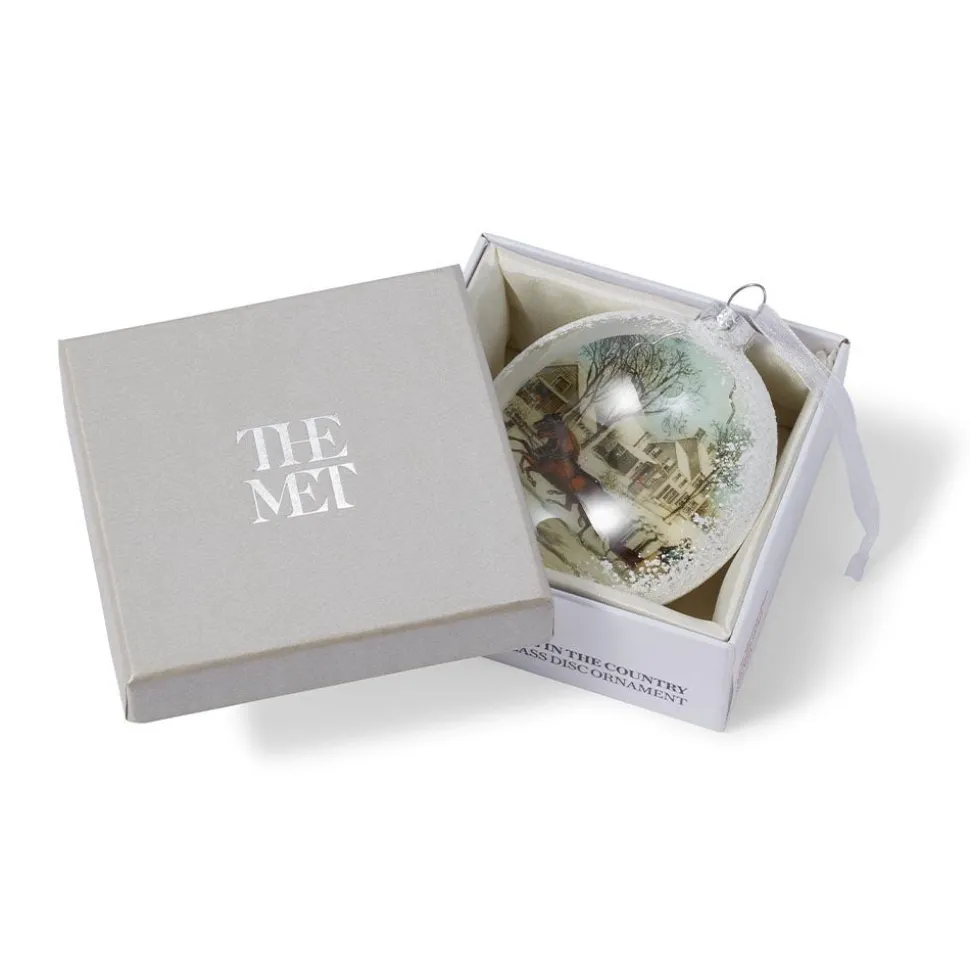 The Metropolitan Museum of Art Ornaments*Currier & Ives Winter Morning In The Country Glitter And Glass Disc Ornament