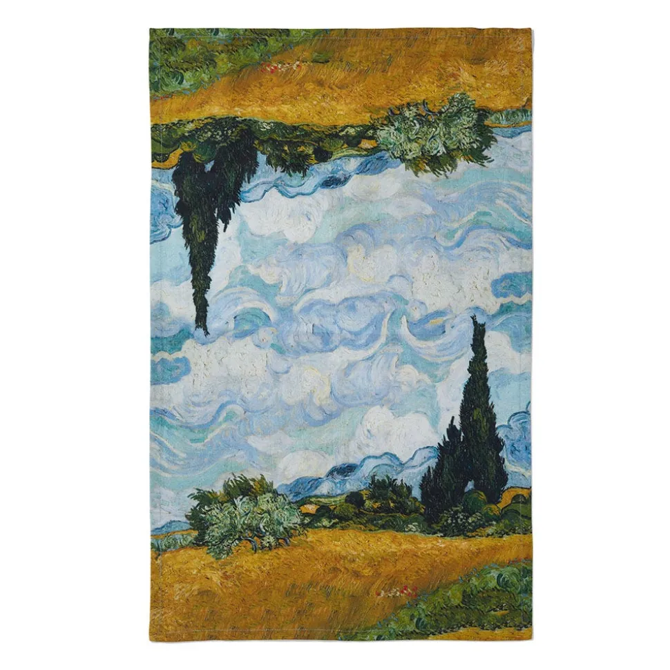 The Metropolitan Museum of Art Tableware*Van Gogh Wheat Field With Cypresses Mug And Tea Towel Set